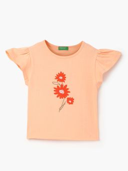 United Colors of Benetton - Regular Fit Round Neck Embroidered Top