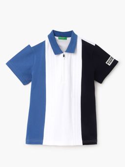 United Colors of Benetton - Regular Fit Polo Neck Colorblock T-Shirt