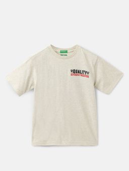 United Colors of Benetton - Boxy Fit Round Neck Typography T-Shirt