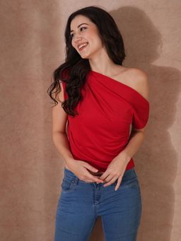 Globus - Women Red One Shoulder Top