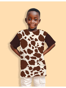 Nusyl - Boys Brown Printed Half Sleeves T-Shirt