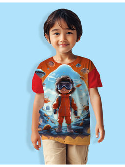 Nusyl - Boys Red Little Boys Graphic Half Sleeves T-Shirt