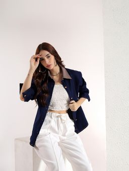 Kibo - Women Navy Blue Denim Jacket