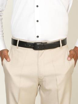 Teakwood - Men Textured Black & Brown Pebble Grain Finish Belt