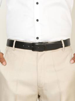 Teakwood - Men Textured Black & Brown Pebble Grain Finish Belt