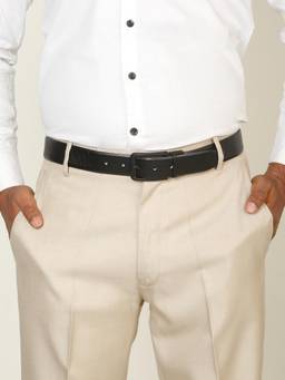 Teakwood - Men Textured Black & Brown Crosshatch Finish Belt