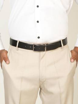 Teakwood - Men Textured Black & Brown Pebble Grain Finish Belt
