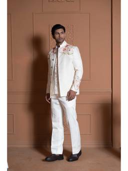 Shilpsutra - White Rajvansh Bandhgala With Shirt And Pant