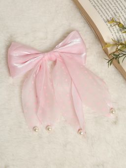 Stol'N - Pink Bow Details Polka Doted Hair Clip