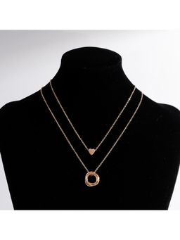 Stol'N - Gold Alloy Ring Heart Double Layered Necklace