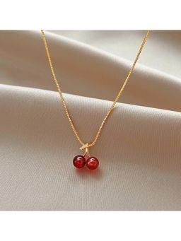 Stol'N - Red Cherry Stone Studded Necklace