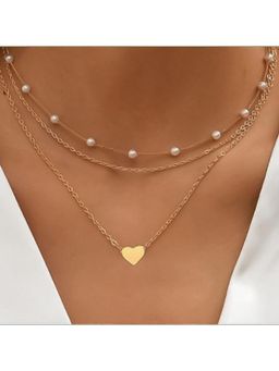Stol'N - Pearl Heart Layered Necklaces (Pack of 3)