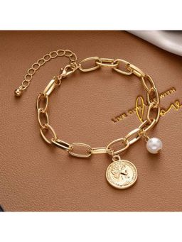 Stol'N - Gold-Toned Head Money Pearl Bracelet