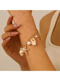 Stol'N - Gold-Toned Conch and Starfish Pearl Bracelet