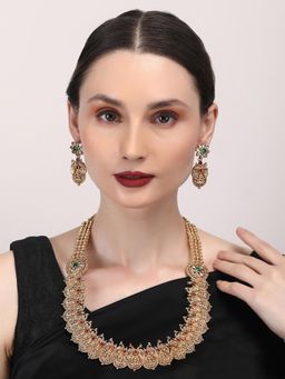 STILEADDA - Designer Multi-Color Kemp Studded Coin Jewellery Set