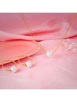 NAITRA - Lustre Bloom White Pearl Jewellery Set