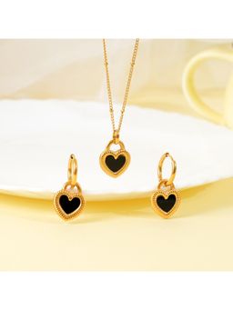 NAITRA - Black Heart Design Jewellery Set