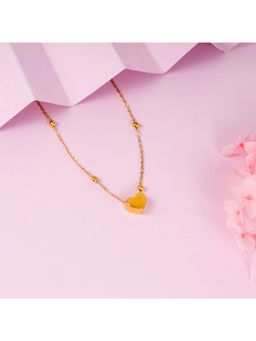 NAITRA - Gold Heart Pendant Beaded Necklace