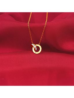 NAITRA - Athena 18K Gold Plated Roman Numeral Cz Chain Necklace