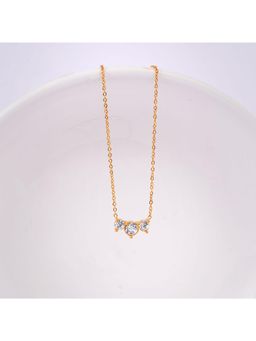 NAITRA - Trinity Spark Dainty Stone Studded Necklace