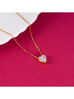 NAITRA - White Stone Heartbeat Pendant Necklace