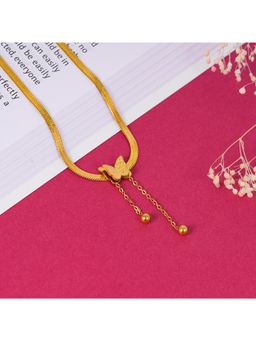 NAITRA - Golden Flutter Butterfly Necklace