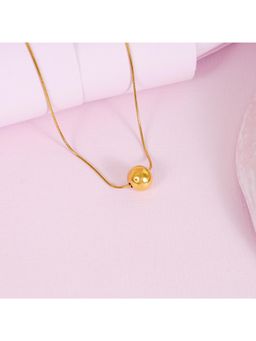 NAITRA - Golden Orb Minimal Ball Pendant Necklace