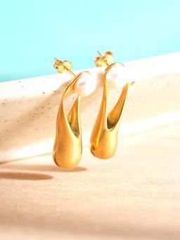 Palmonas - White Pearl Drift Drop Earrings