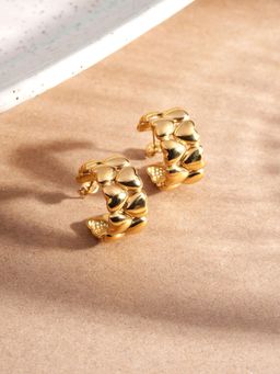 Palmonas - Love Loom Gold Half Hoop Earrings