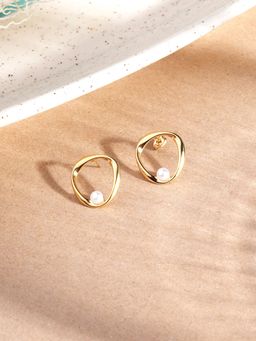 Palmonas - Celeste Curl Pearl Stud Earrings