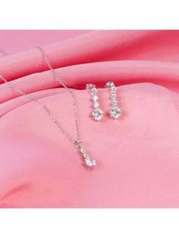 NAITRA - 925 Sterling Silver Drops Of Light Jewellery Set
