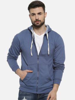 Campus Sutra - Men Zipper Solid Full Sleeve Stylish Casual Hooded Sweatshirts