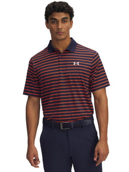 Under Armour - Blue Men Matchplay Stripe Short Sleeve Polo