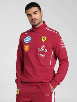 Puma - Red Scuderia Ferrari 2025 Team Men 1/2 Zip Motorsport Sweatshirt