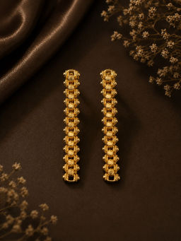 VIRAASI - Glossy Gold Plated Chain Design Drop Earrings for Girls
