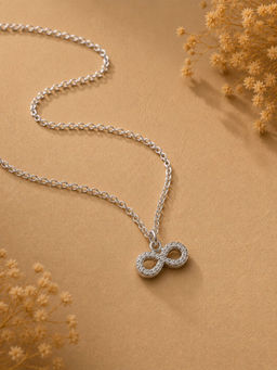 VIRAASI - Rhodium-Plated Infinity Pendant with Chain