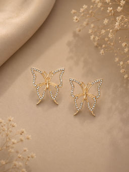 VIRAASI - Gold-Plated Butterfly Shaped Drop Earrings
