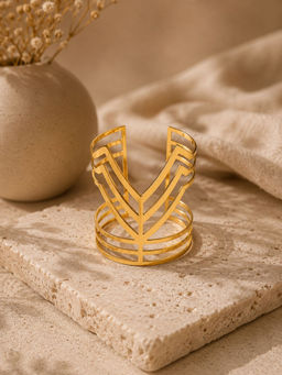 VIRAASI - Geometric Gold-Toned Cuff Bracelet