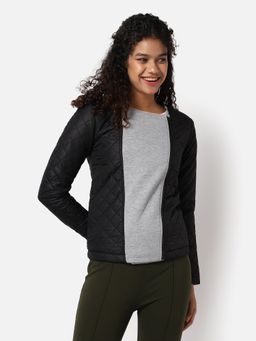 Campus Sutra - Womens Colour-Blocked Cotton Jacket Grey
