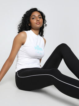 Puma - Palm Resort Graphic Slim Fit Womens White Tank Top