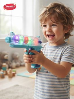 Chanak - Kids Blue Gun with Flashlight and Music