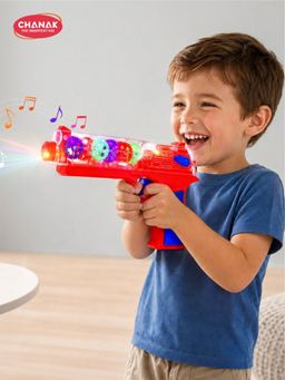 Chanak - Kids Red Gun with Flashlight and Music