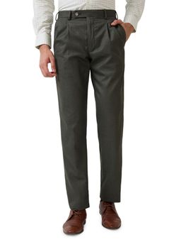 Park Avenue - Men Grey Comfort Fit Polyester Viscose Blend Pant
