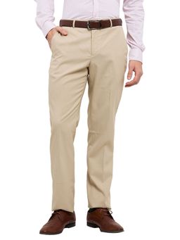 Park Avenue - Men Beige Regular Fit Polyester Blend Pant