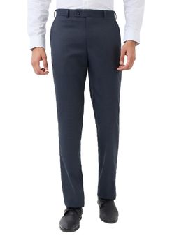 Park Avenue - Men Blue Regular Fit Polyester Viscose Blend Pant