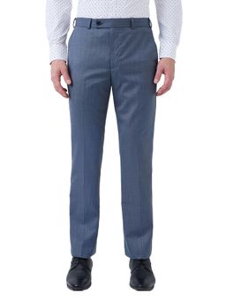 Park Avenue - Men Grey Regular Fit Polyester Viscose Blend Pant