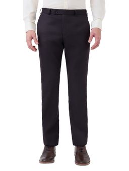 Park Avenue - Men Dark Black Regular Fit Polyester Viscose Blend Pant