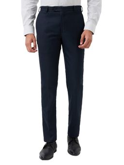 Raymond - Men Navy Blue Slim Fit Polyester Blend Pant