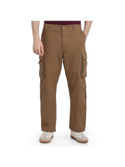 Parx - Men Khaki Cargo Fit Cotton Blend Pant