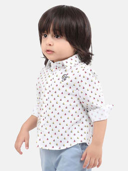 One Friday - Fashion Casual Boys Cotton Boat Print Shirt